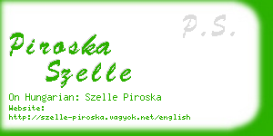 piroska szelle business card